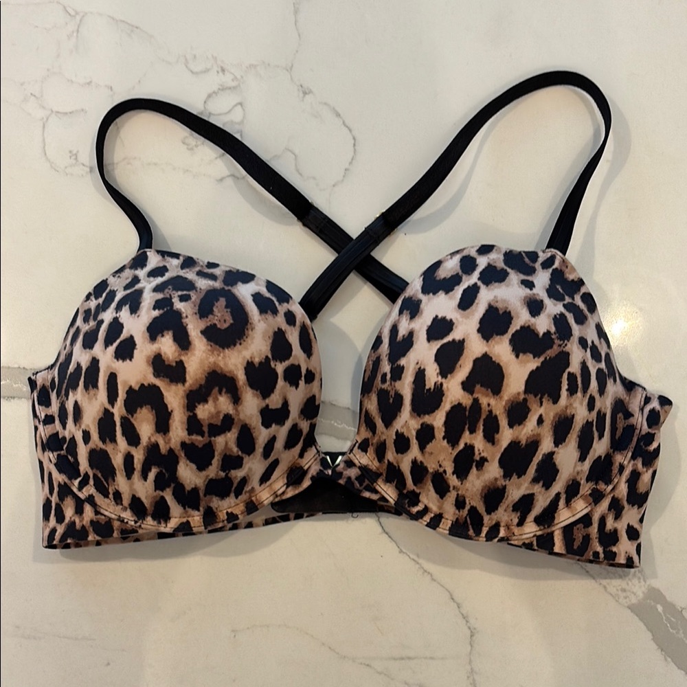 Victoria’s Secret Push Up Leopard Print Bra 36D